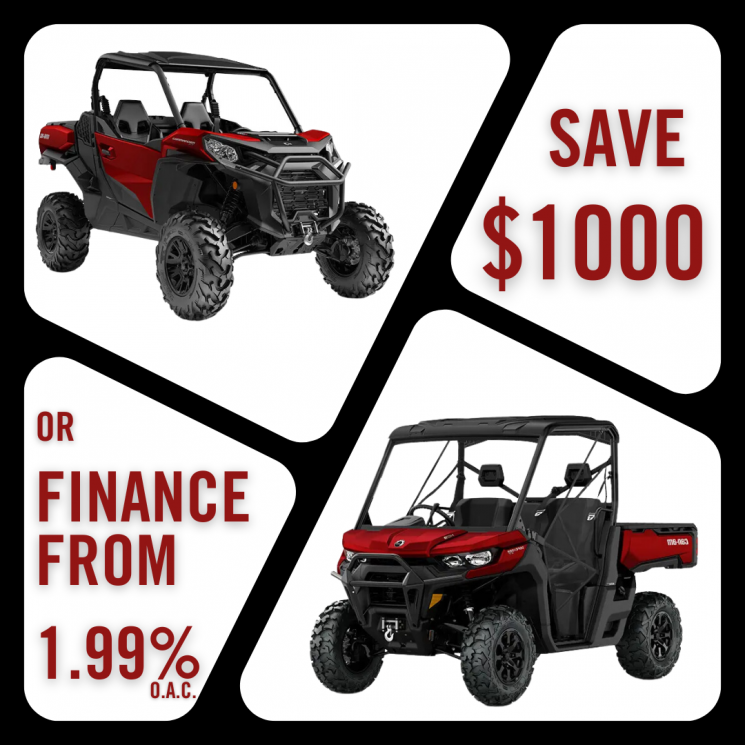 $1000 off or Financing as low as 1.99% on Select 2024 Side by Sides